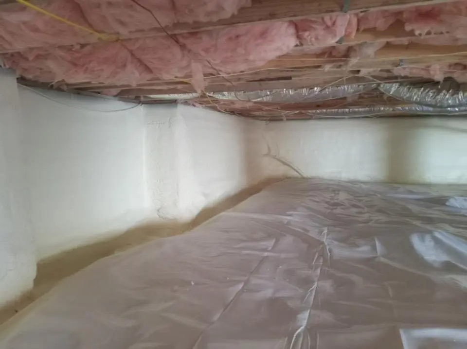 Crawl space encapsulation with closed-cell spray foam for Storm Damage Roof Repair in Cameron Park